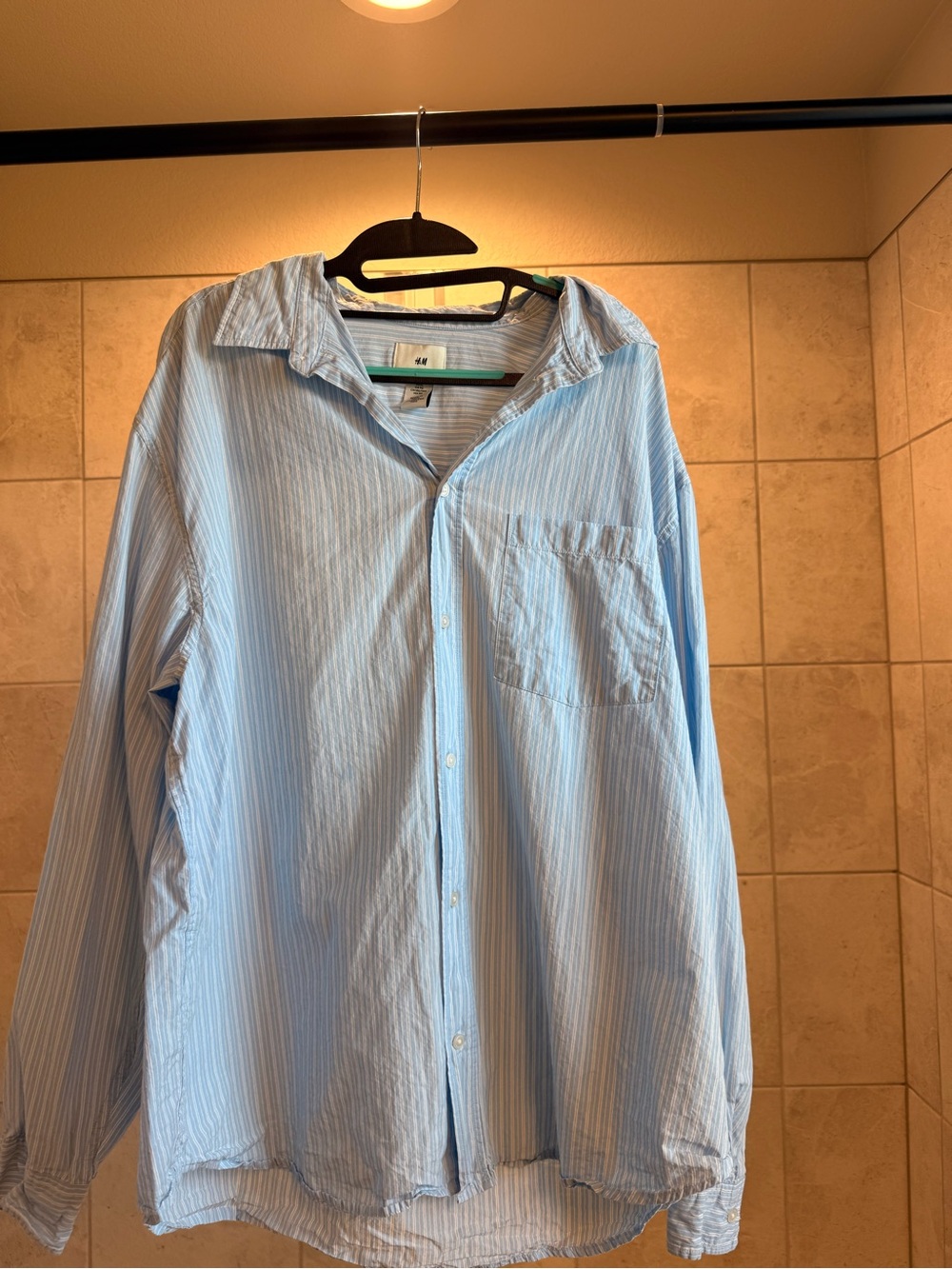 H&M Men's Pale Blue Pinstripe Button-Down Shirt